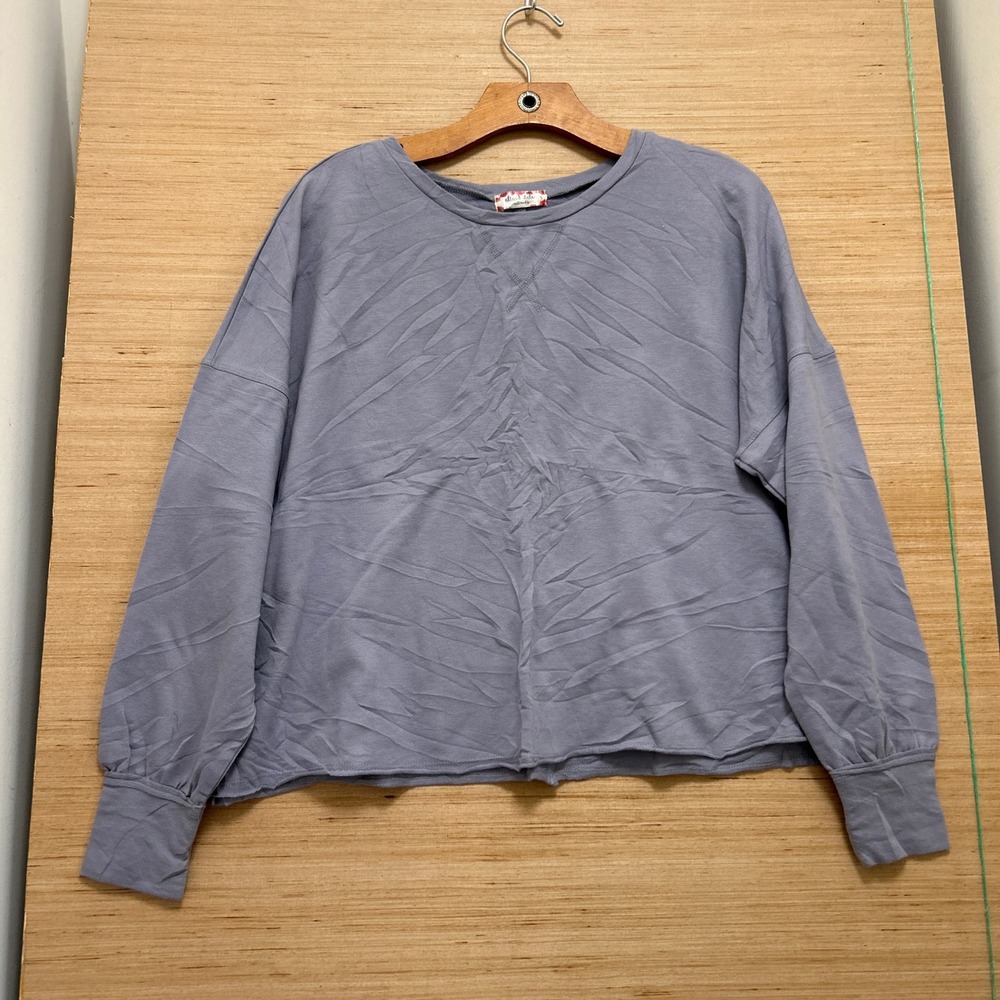 Altar'd State Intimates Dusty Purple Cropped French‎ Terry Long Sleeve Top Small